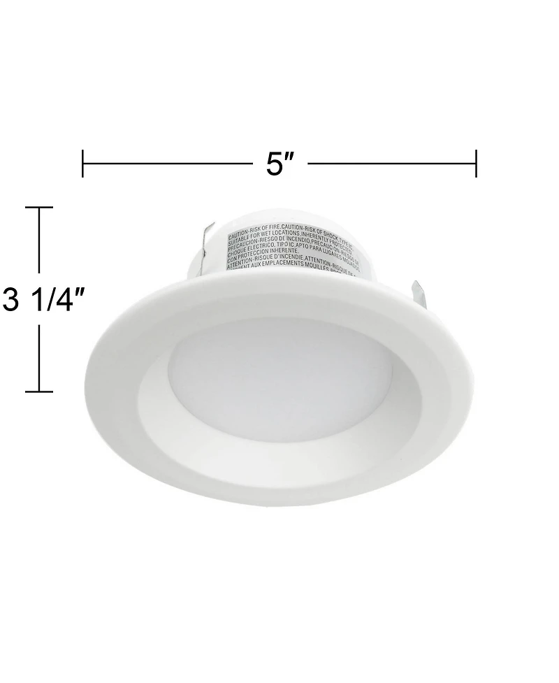 Tesler 4" Plain 8.5W 3000K Led Retrofit Trims 6-Pack
