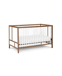 flynama 3in1 Convertible Crib with Solid End Panels Geometric Lines Solid Wood Three Adjustable Mattress Heights for Baby Nursery