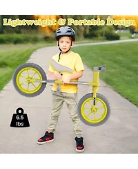 Hongge 12 Inch Balance Bike with Adjustable Seat and Rotatable Handlebar