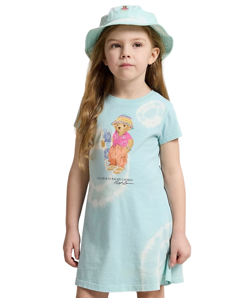Polo Ralph Lauren Girls' 2T-6X Tie-Dye Bear Cotton Jersey Dress