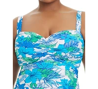 Bleu by Rod Beattie Plus Riviera Retreat Shirred-Front Sweetheart One Piece Swimsuit