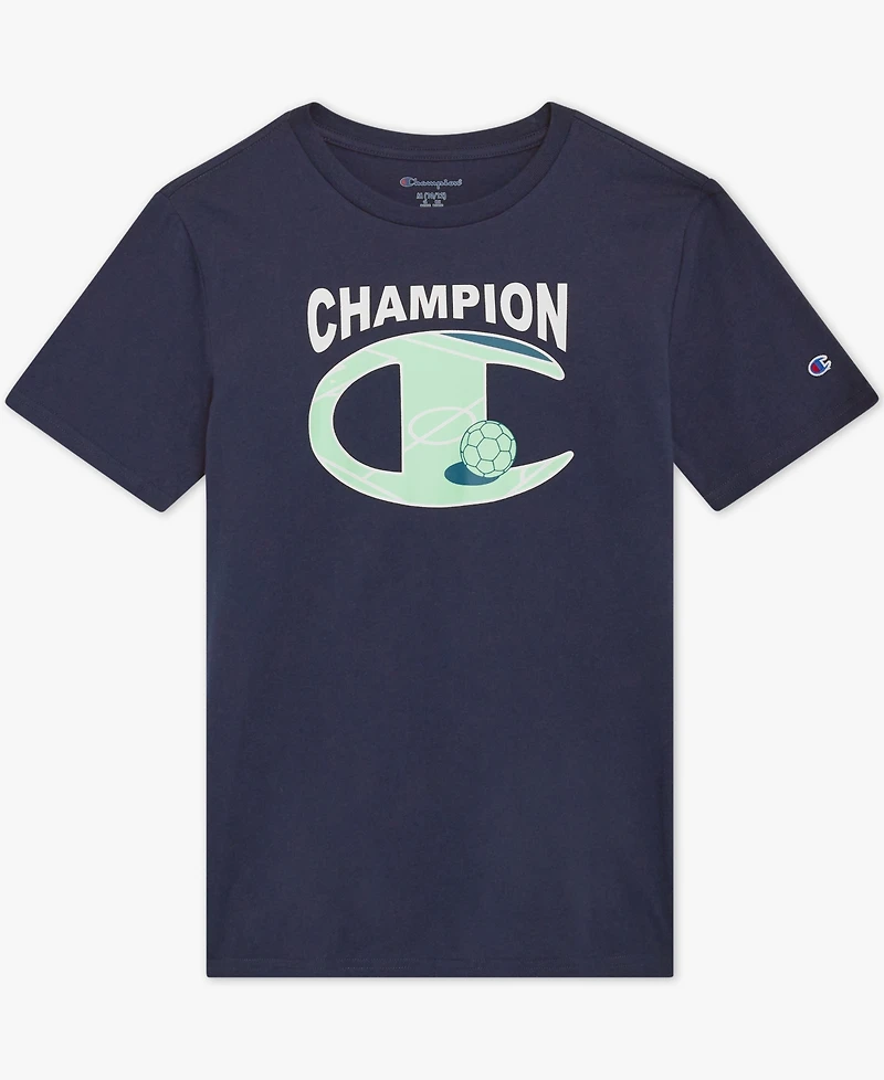 Champion Big Boys' Short-Sleeve Round Neck Graphic T-Shirt