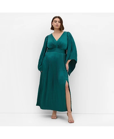 City Chic Women's Plus Carmina Pleat Maxi Dress