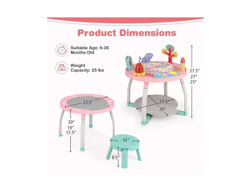 Slickblue Toddler 5-in-1 Baby Activity Center with Bounce Seat & Toys