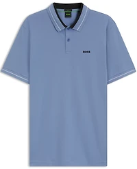 Boss by Hugo Men's Stretch-Cotton Stripe Trims Polo Shirt
