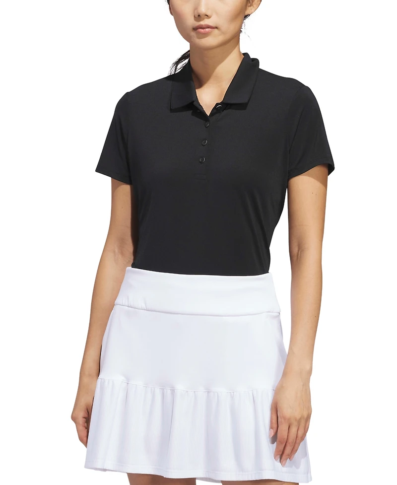 adidas Women's Solid Short-Sleeve Polo Shirt
