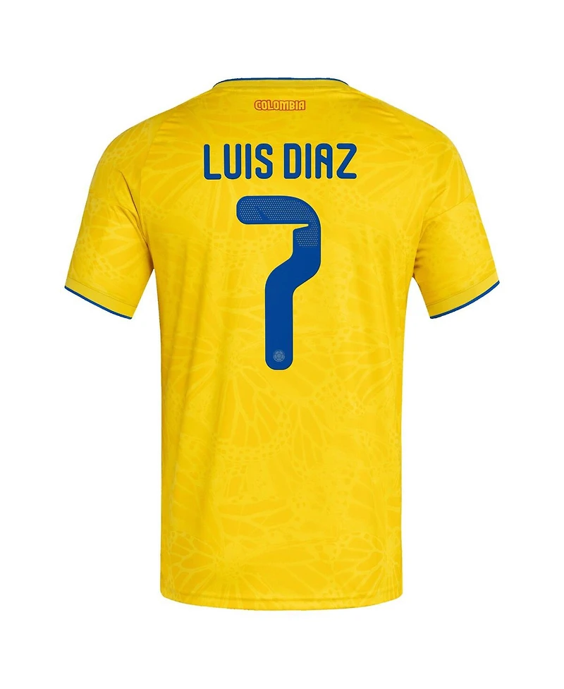 Adidas Men's Luis Diaz Yellow Colombia National Team 2026 Home Replica Jersey