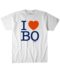 BreakingT Men's and Women's Bo Bichette White New York Mets I Heart T-Shirt