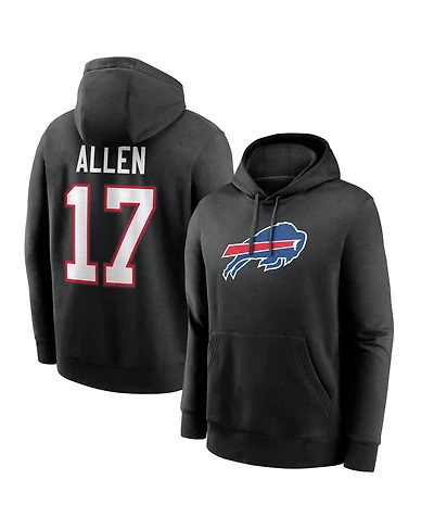 Nike Men's Josh Allen Black Buffalo Bills Name Number Fleece Hoodie