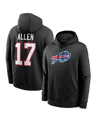 Nike Men's Josh Allen Black Buffalo Bills Name Number Fleece Hoodie