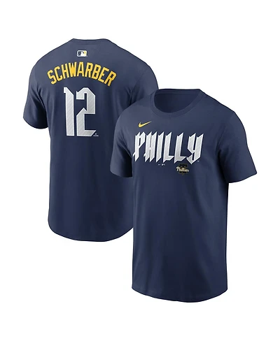 Nike Men's Kyle Schwarber Navy Philadelphia Phillies City Connect Name Number T-Shirt