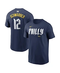 Nike Men's Kyle Schwarber Navy Philadelphia Phillies City Connect Name Number T-Shirt