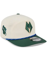 New Era Men's Cream/Hunter Green Milwaukee Bucks 2025/26 City Edition 19TWENTY Adjustable Hat