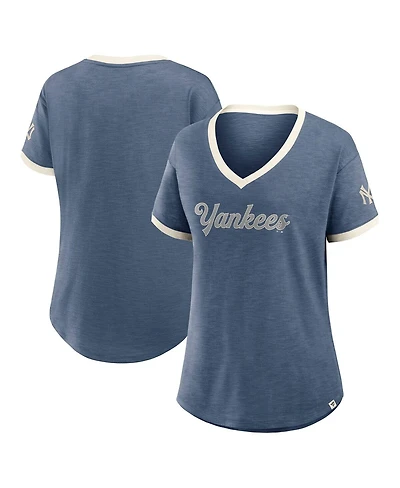 Fanatics Women's Navy New York Yankees Cooperstown Collection Vintage Play V-Neck T-Shirt