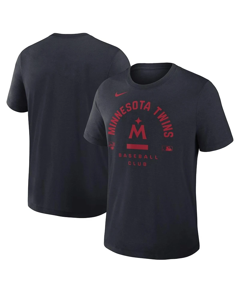 Nike Men's Navy Minnesota Twins Authentic Collection Early Work Tri-Blend Dri-fit T-Shirt