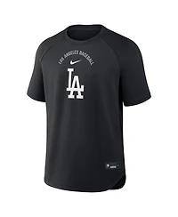 Nike Men's Black Los Angeles Dodgers Authentic Collection Batting Practice Pre-Game Raglan Dri-fit T-Shirt