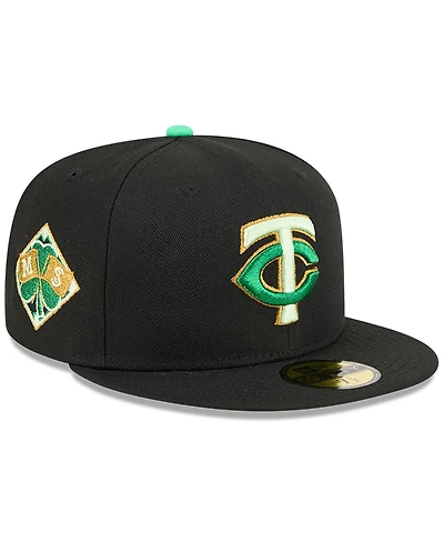 New Era Men's Black Minnesota Twins 2026 St. Patrick's Day 59FIFTY Fitted Hat