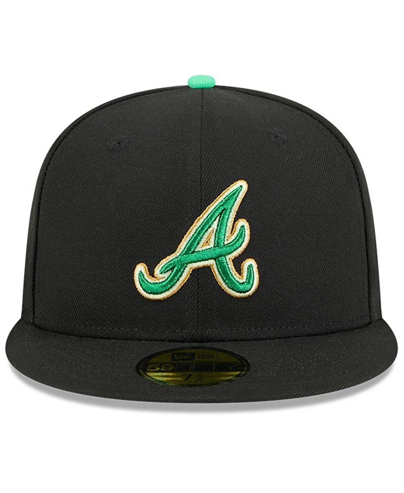 New Era Men's Black Atlanta Braves 2026 St. Patrick's Day 59FIFTY Fitted Hat