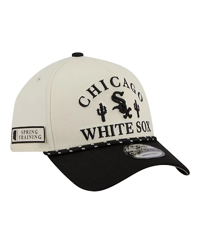 New Era Men's Cream Chicago White Sox 2026 Spring Training Fan Pack Rope A-Frame 9FORTY Adjustable Hat