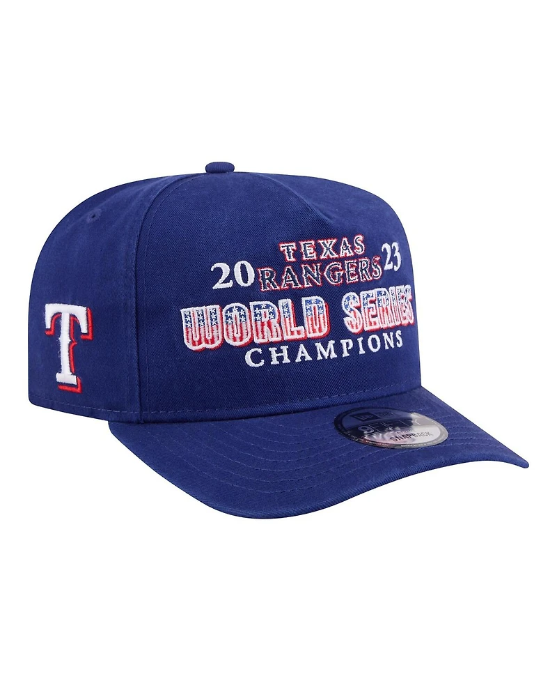 New Era Men's Royal Texas Rangers 2023 World Series Champions Historic 9FIFTY A-Frame Snapback Hat