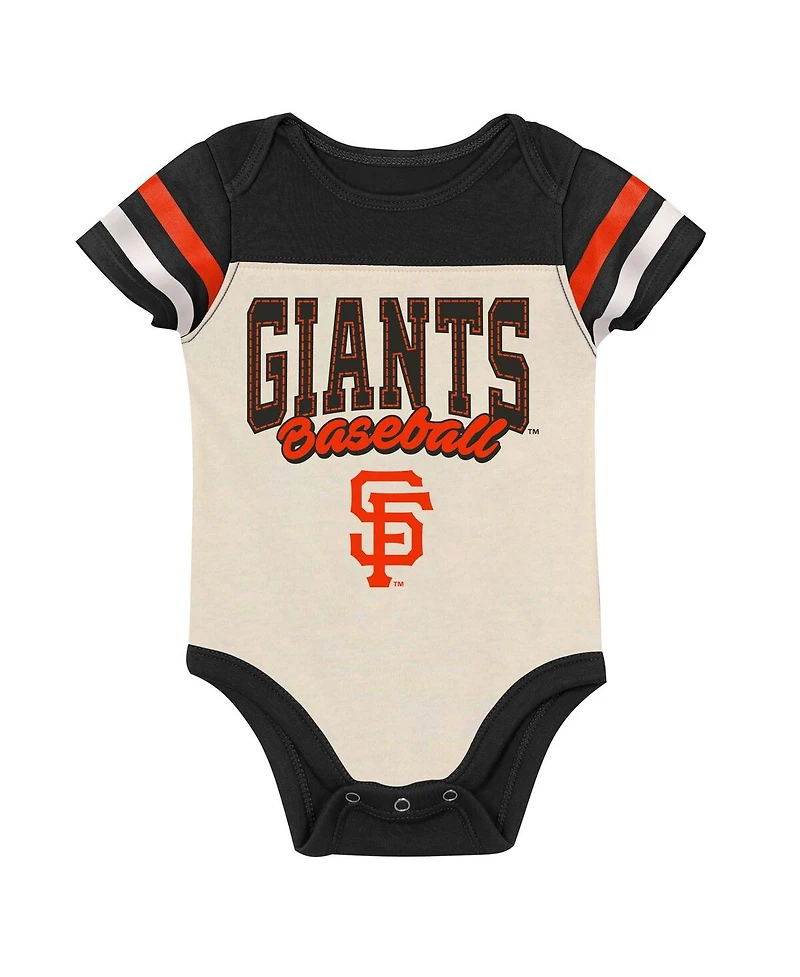 Outerstuff Newborn Black 3-Piece San Francisco Giants Up One Bodysuit and Bib Booties Set