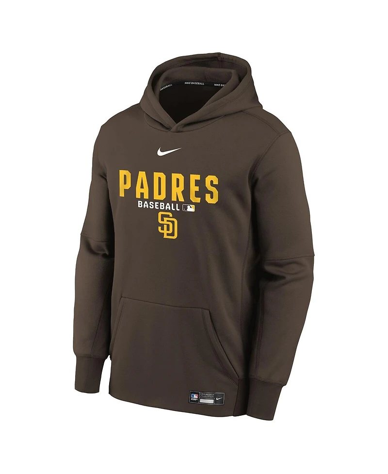 Nike Big Boys and Girls Brown San Diego Padres Authentic Collection Therma-fit Hoodie