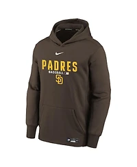 Nike Big Boys and Girls Brown San Diego Padres Authentic Collection Therma-fit Hoodie