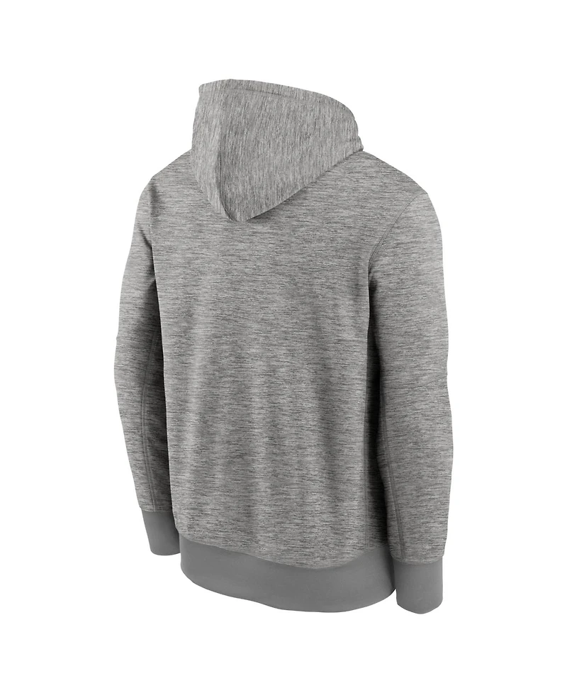 Nike Men's Heather Gray San Diego Padres Primary Wordmark Therma Hoodie