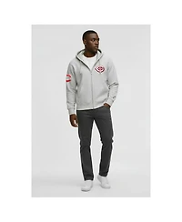 Champion Men's Gray Cincinnati Reds Reverse Weave Chenille Full-Zip Hoodie