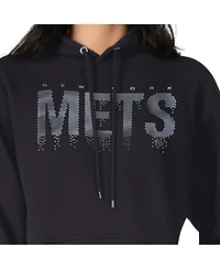 G-iii 4Her by Carl Banks Women's New York Mets Metallic Drop Fleece Hoodie