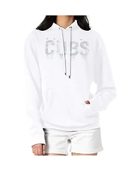 G-iii 4Her by Carl Banks Women's White Chicago Cubs Metallic Drop Fleece Hoodie