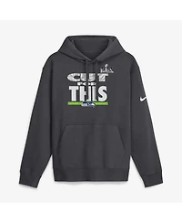 Nike Men's Anthracite Seattle Seahawks Super Bowl Lx Champions Pickoff Move Parade Club Fleece Hoodie