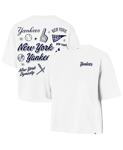 '47 Brand Women's White New York Yankees Collage Script Reed City T-Shirt