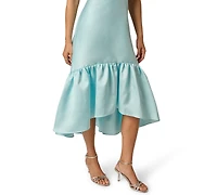 Adrianna Papell Women's Tie Mikado V-Neck Midi Dress