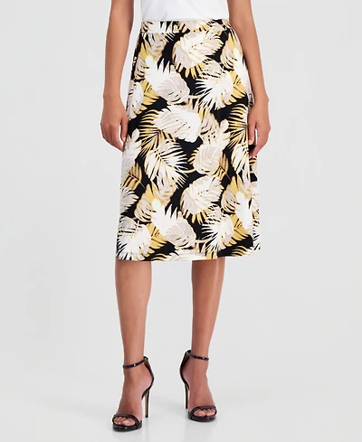 Kasper Women's Printed Pull-On A-Line Stretch Skirt