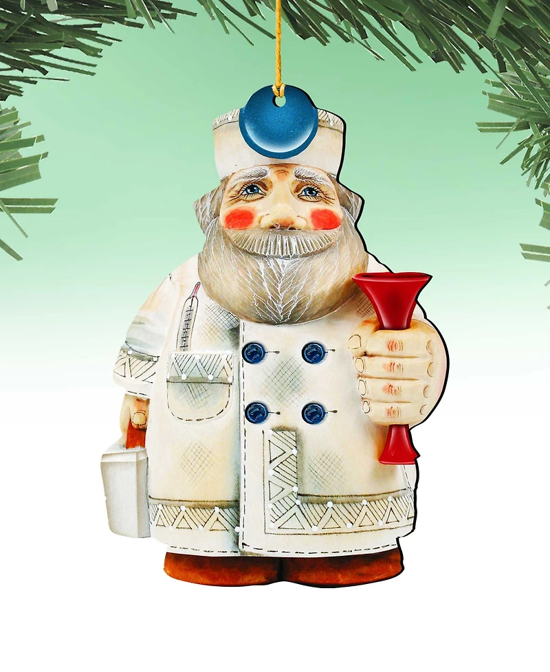Designocracy Doctor Santa Wooden Ornament