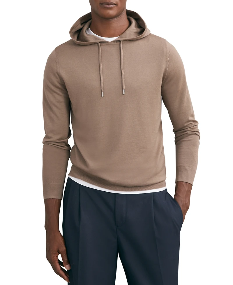 Reiss Men's Merino Wool Drawstring Hoodie