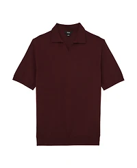 Reiss Men's Merino Wool Open Collar Polo Shirt