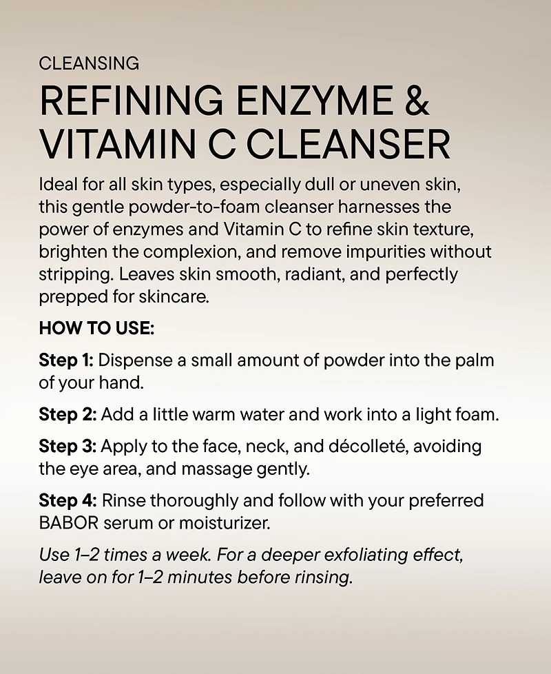 Babor Refining Enzyme & Vitamin C Cleanser, 1.41 oz.