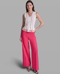 Bcbg Women's Sleeveless V-Neck Peplum Top