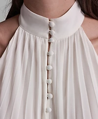 Bcbg Women's Pleated Halter Neck Sleeveless Top