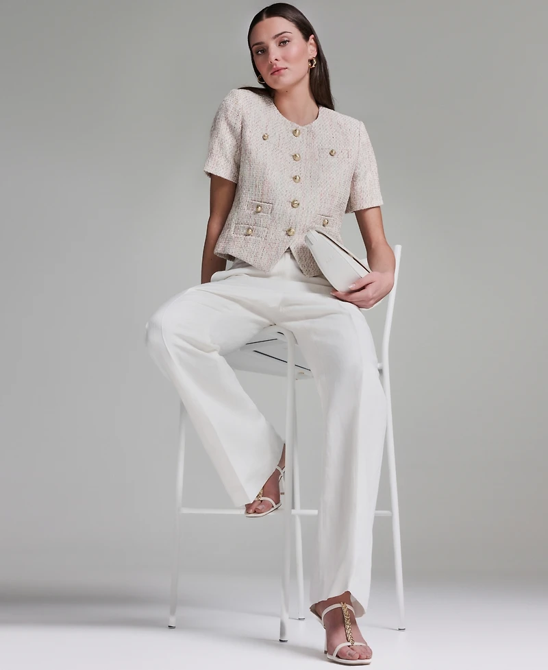 Bcbg Women's Short-Sleeve Crewneck Jacket