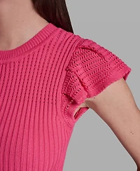 Bcbg Women's Short-Sleeve Crewneck Peplum Top