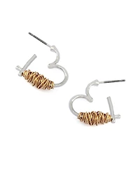 Robert Lee Morris Soho Two-Tone Heart Hoop Earrings