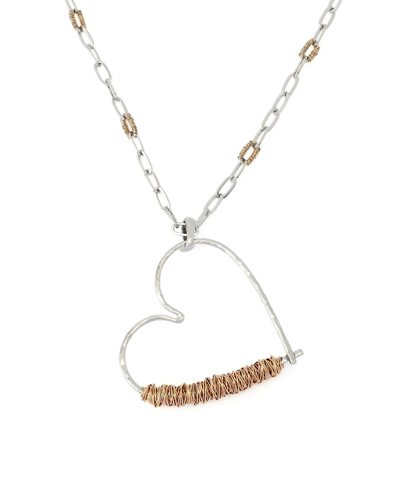 Robert Lee Morris Soho Two-Tone Heart Pendant Necklace