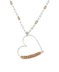 Robert Lee Morris Soho Two-Tone Heart Pendant Necklace