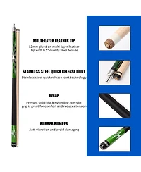 Gse Games & Sports Expert 58" 2-Piece Canadian Maple Hardwood Billiard Pool Cue Stick for Men/Women