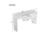 sumyeg Storage Cabinet Console with Fluted Design, Oval Top and 2 Drawers