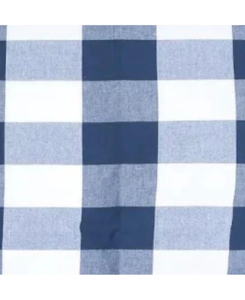 Kate Aurora Country Farmhouse Large Buffalo Plaid Tie Up Window Curtain With Ties