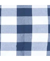 Kate Aurora Country Farmhouse Large Buffalo Plaid Tie Up Window Curtain With Ties